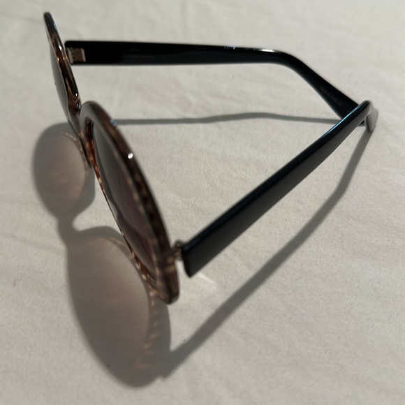 Gingham print round frame sunglasses - Picture 3 of 4